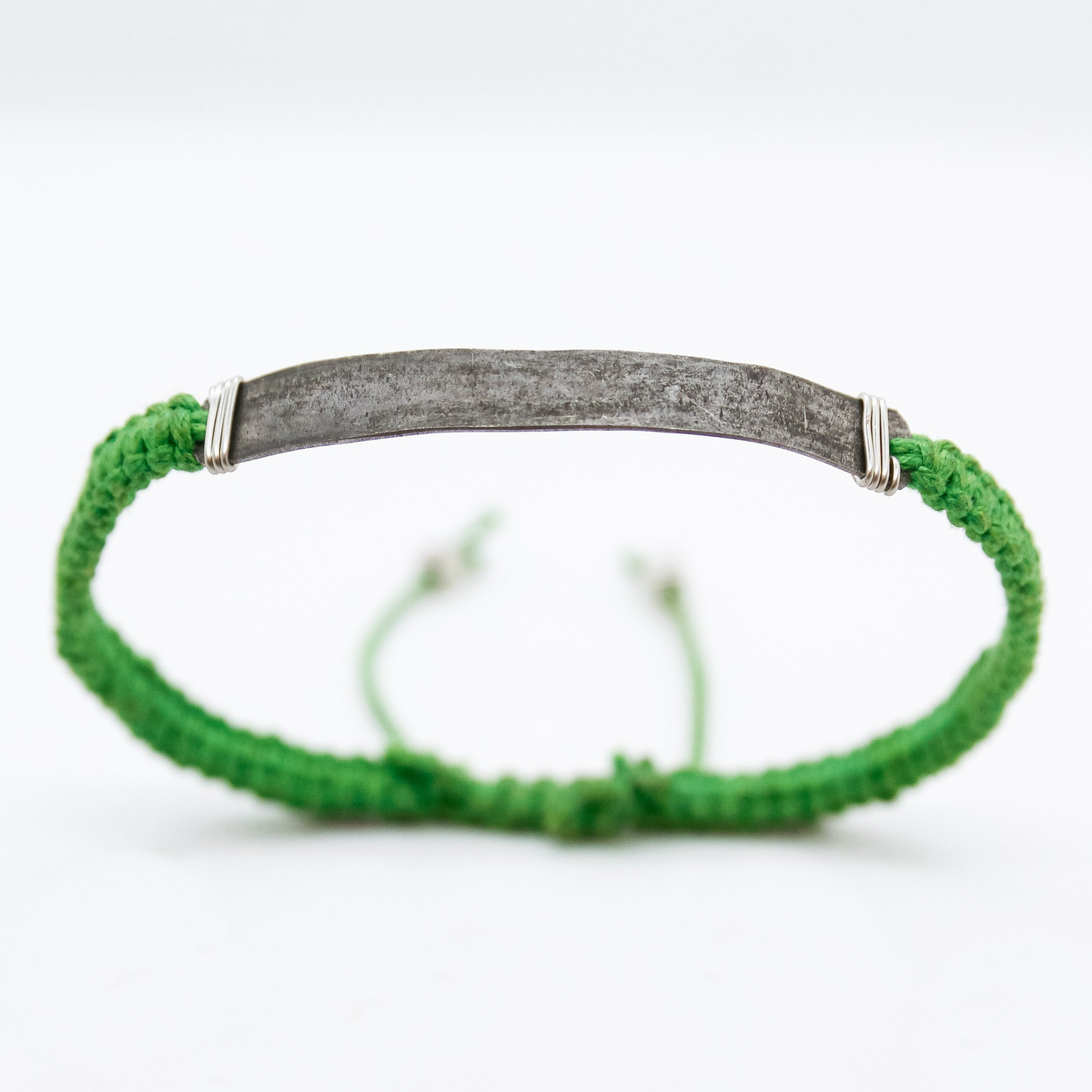 Hammered Snare Wire & Cord Bracelet