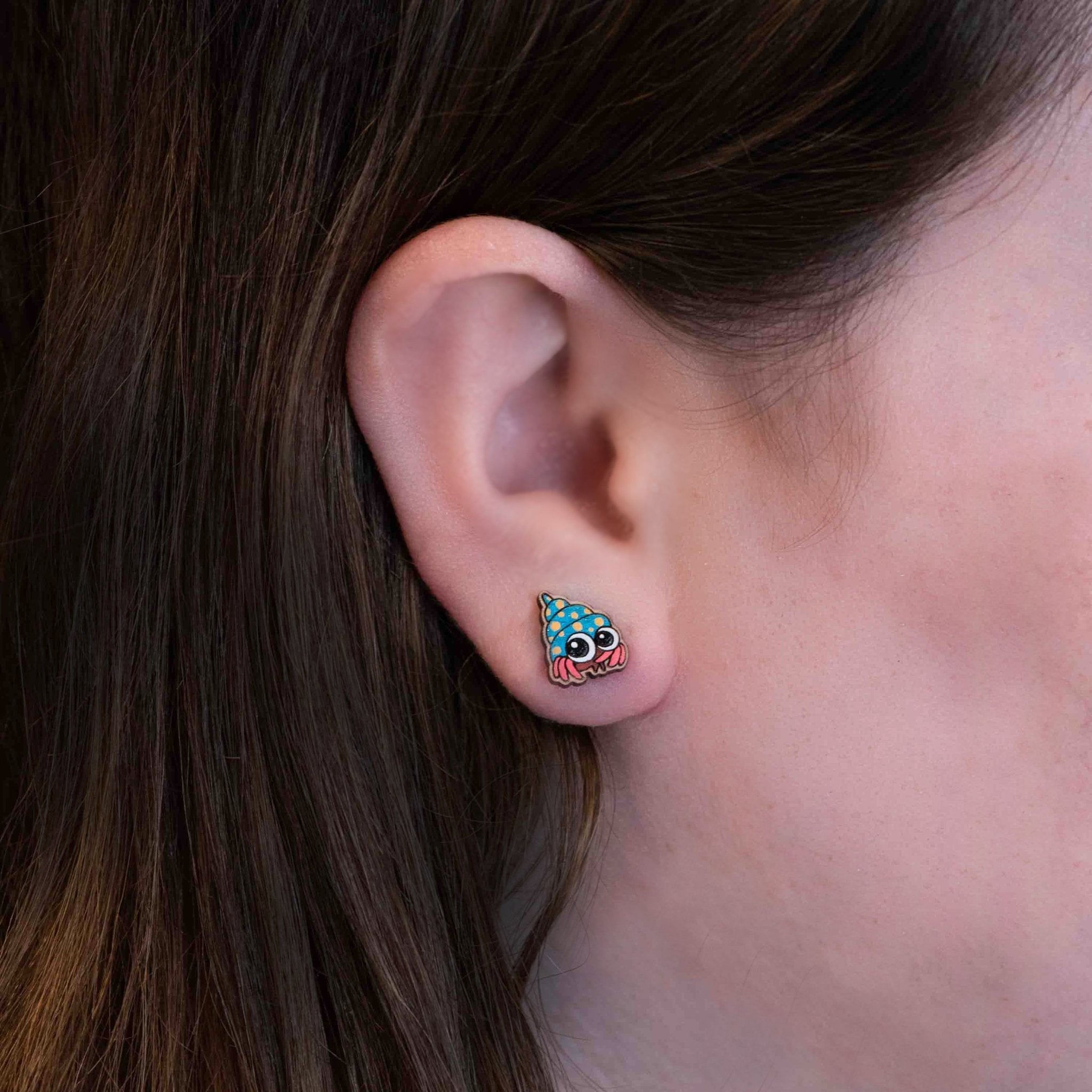 Hand-painted Wooden Earrings