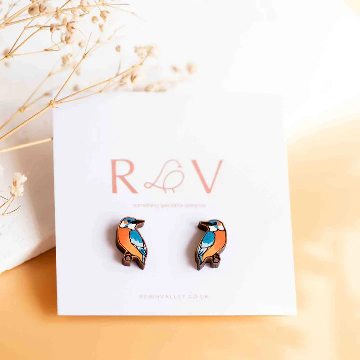 Hand-painted Wooden Earrings