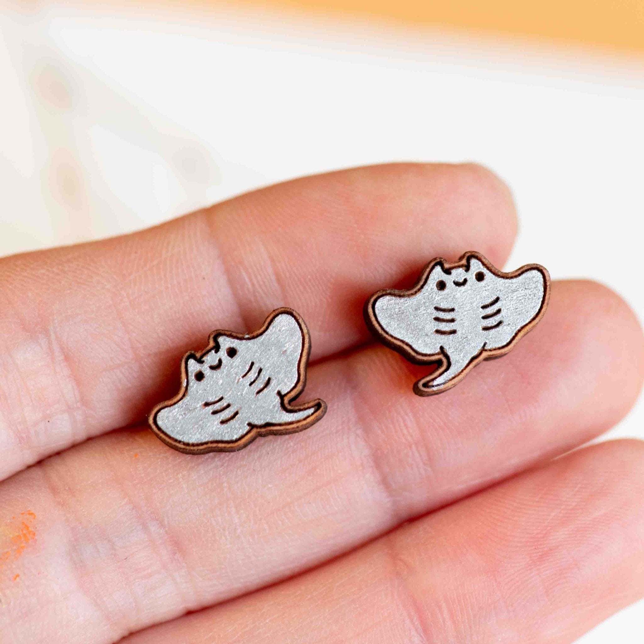 Hand-painted Wooden Earrings