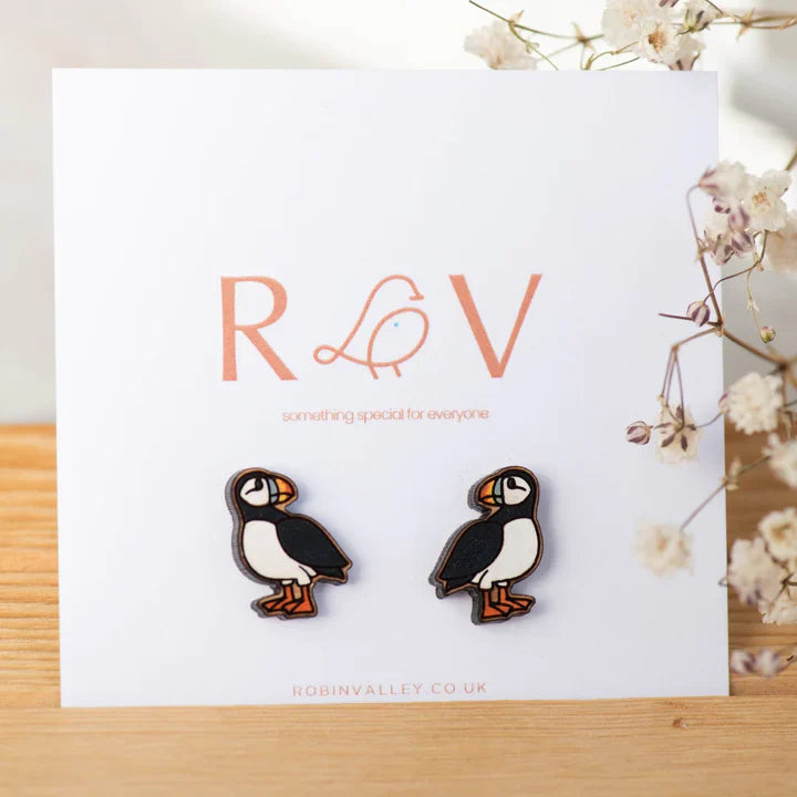 Hand-painted Wooden Earrings