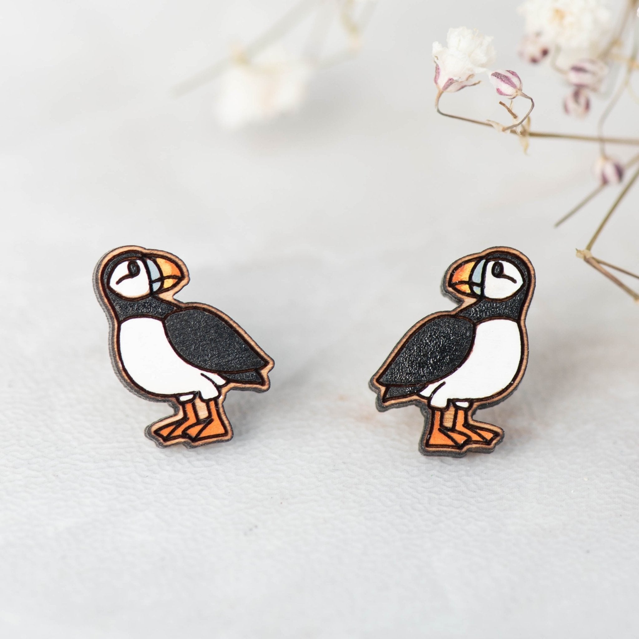 Hand-painted Wooden Earrings