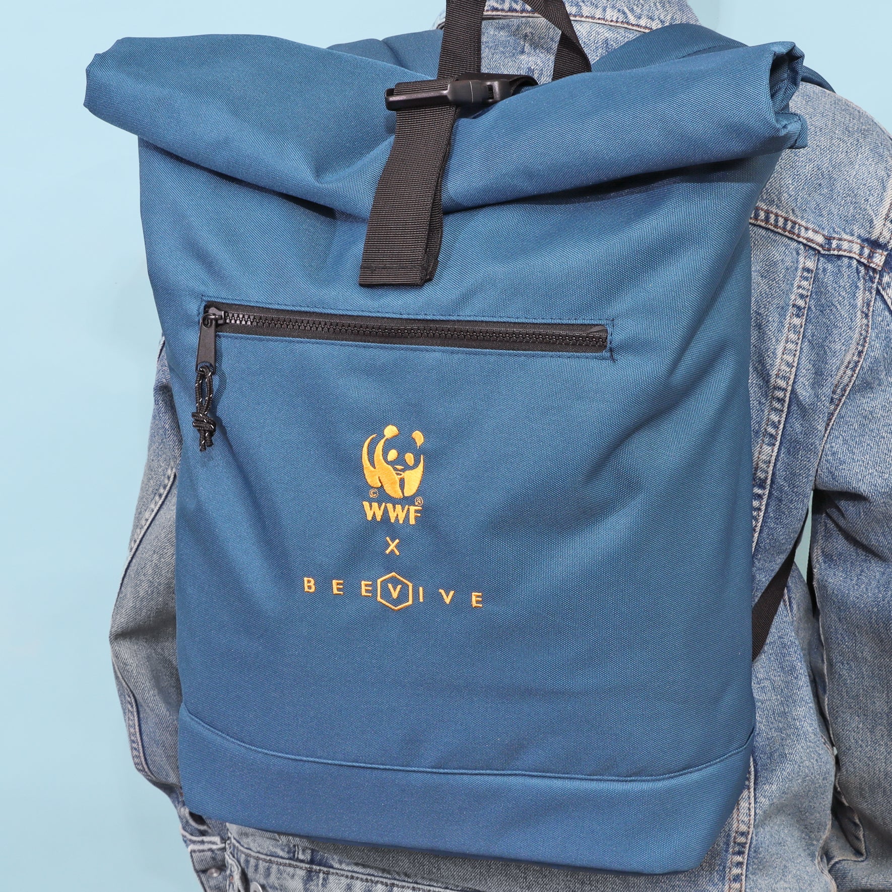 Adventure Recycled Roll-top Backpack - Blue