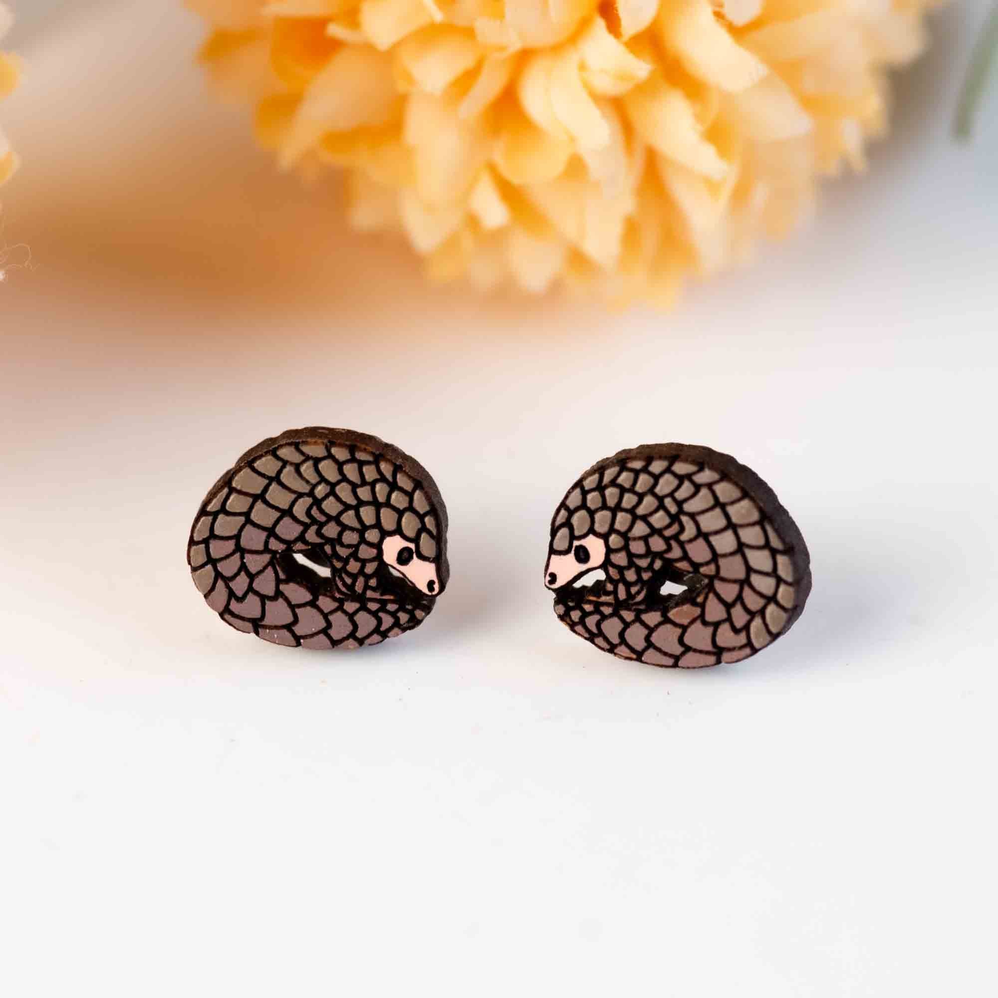 Hand-painted Wooden Earrings