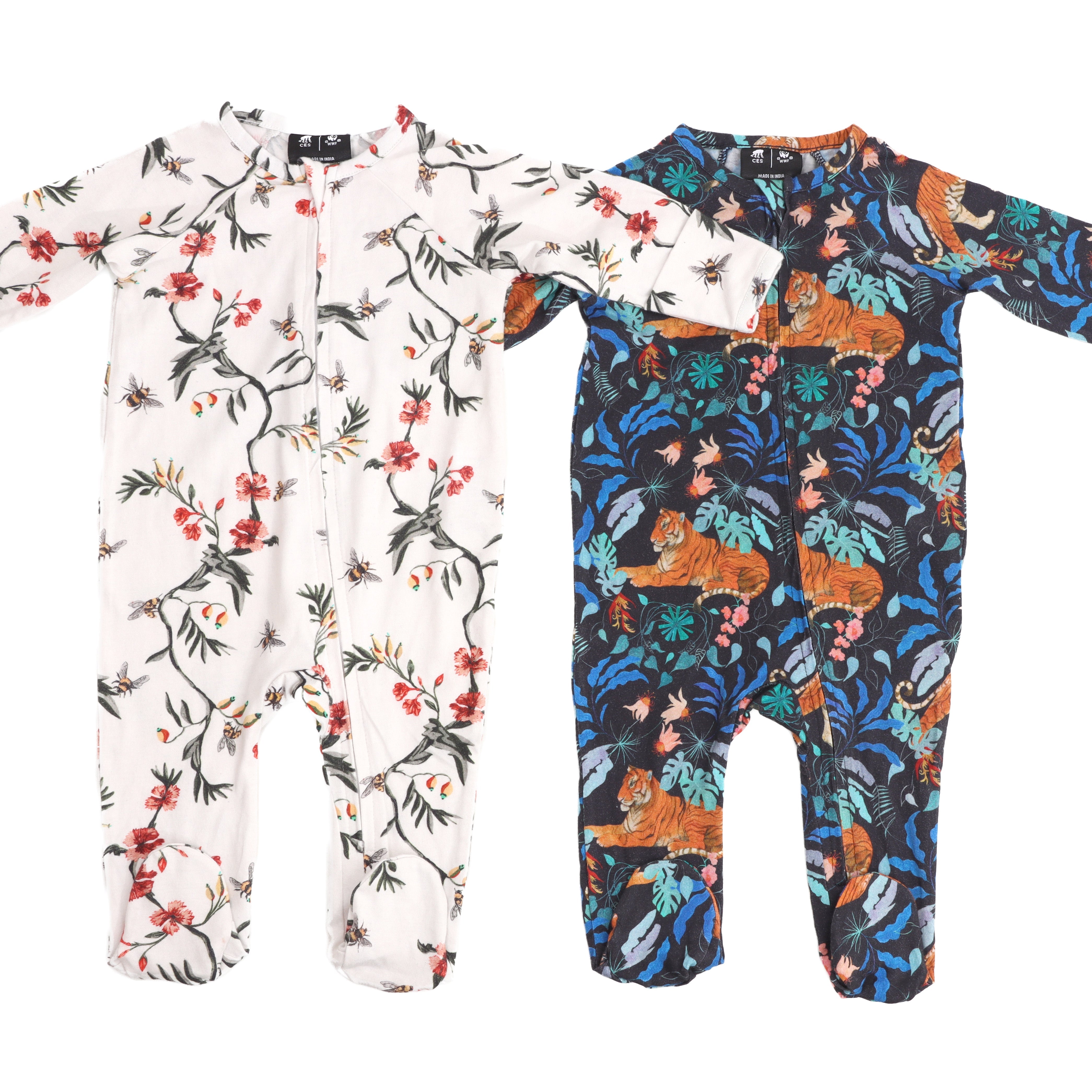 Critically Endangered Baby Romper Set - Tiger