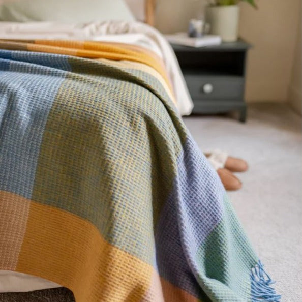 Recycled Wool Large Waffle Blanket