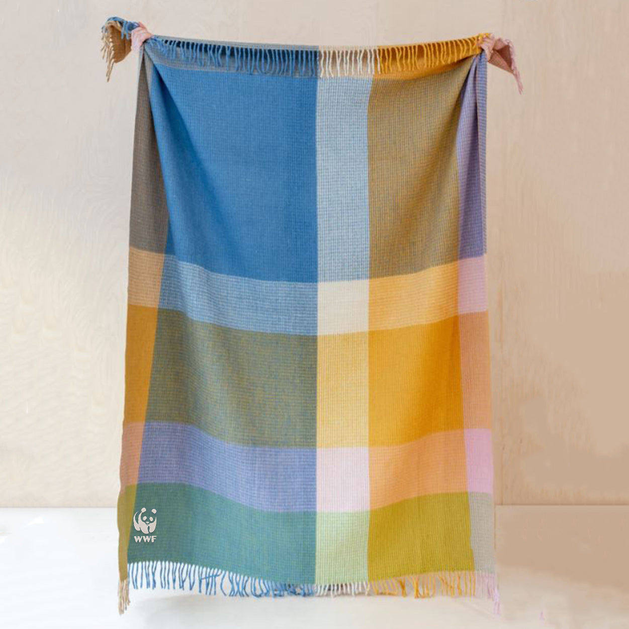 Recycled Wool Large Waffle Blanket