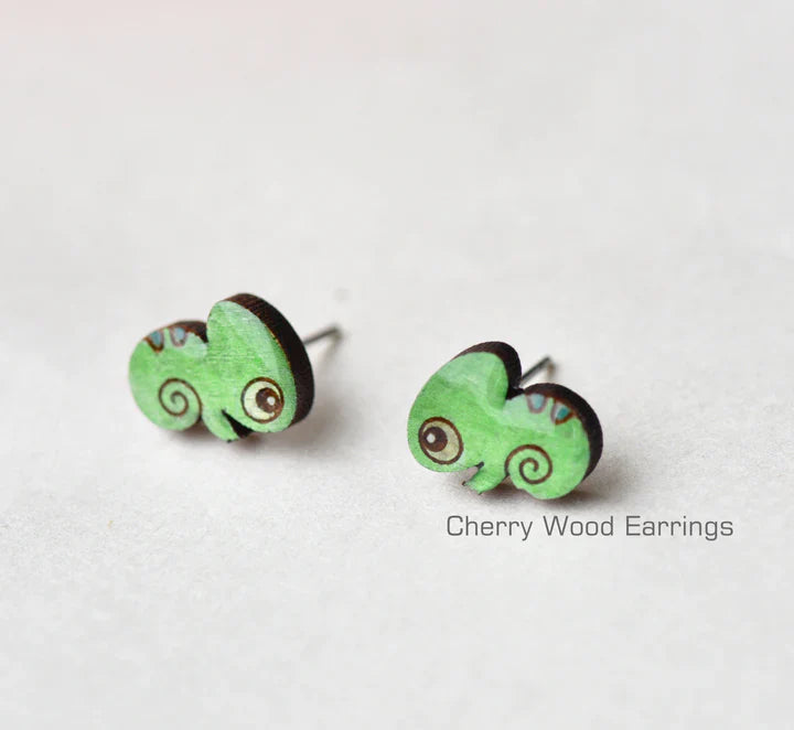 Hand-painted Wooden Earrings