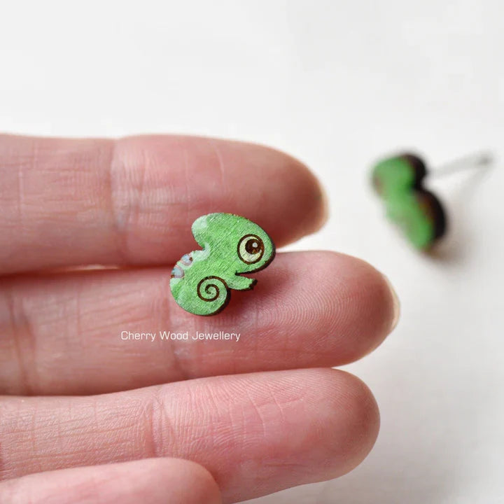 Hand-painted Wooden Earrings