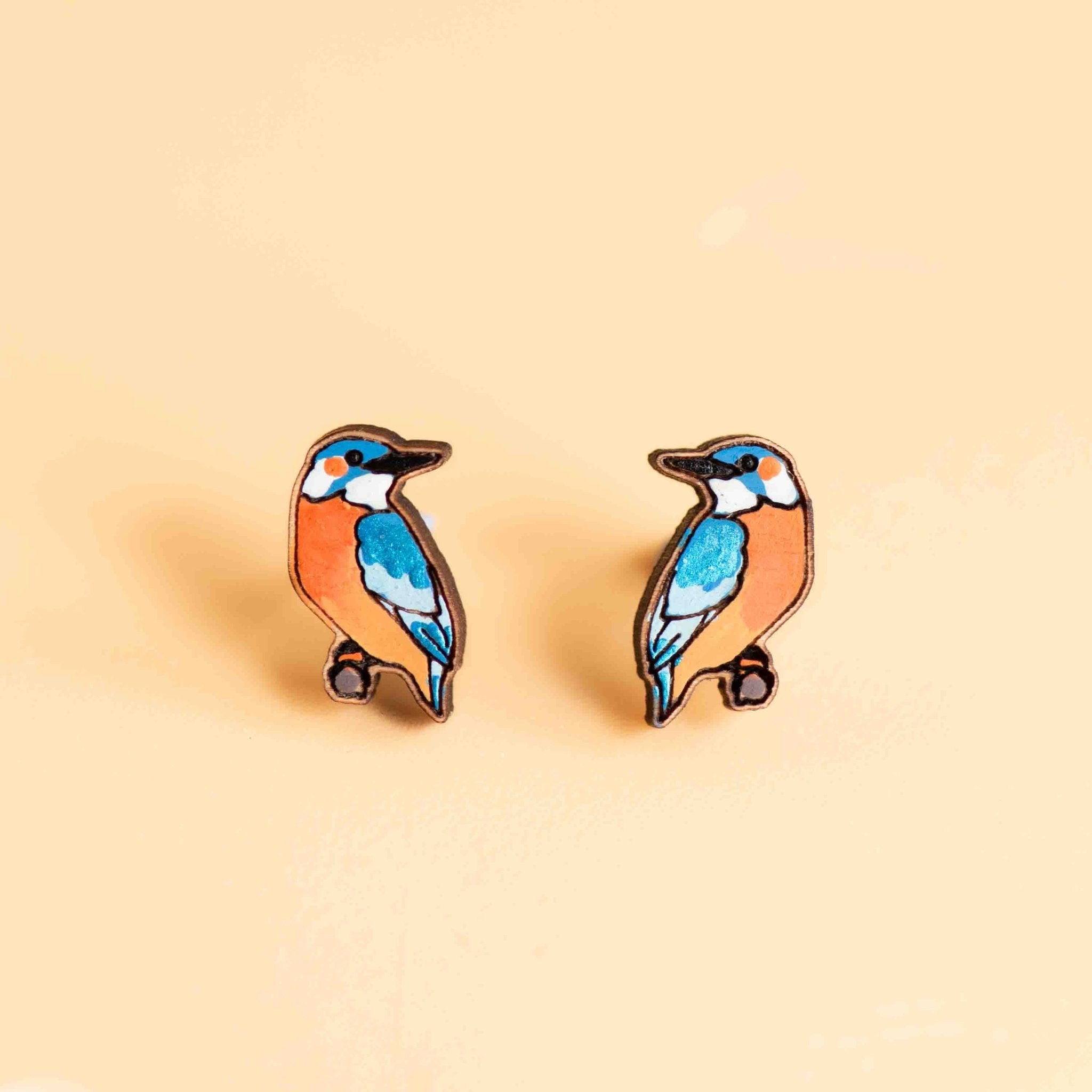 Hand-painted Wooden Earrings