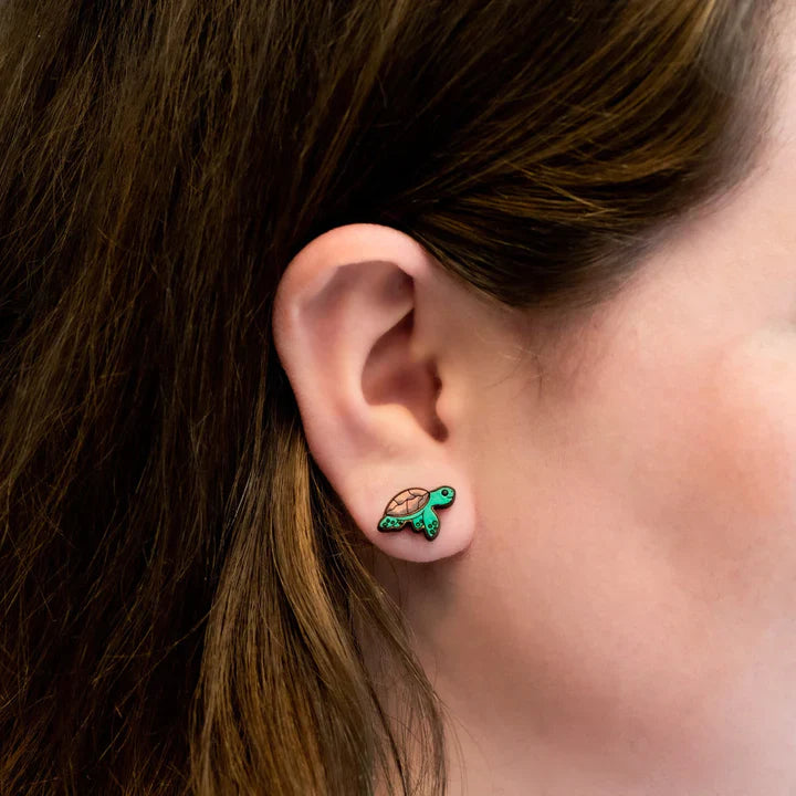 Hand-painted Wooden Earrings
