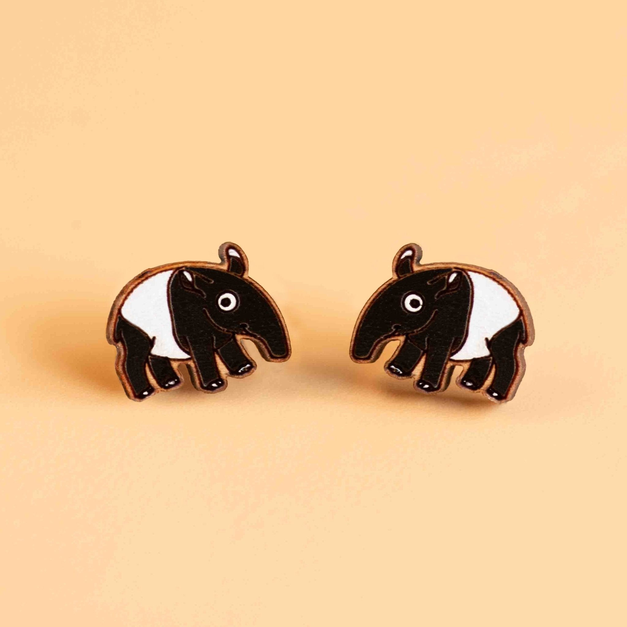 Hand-painted Wooden Earrings