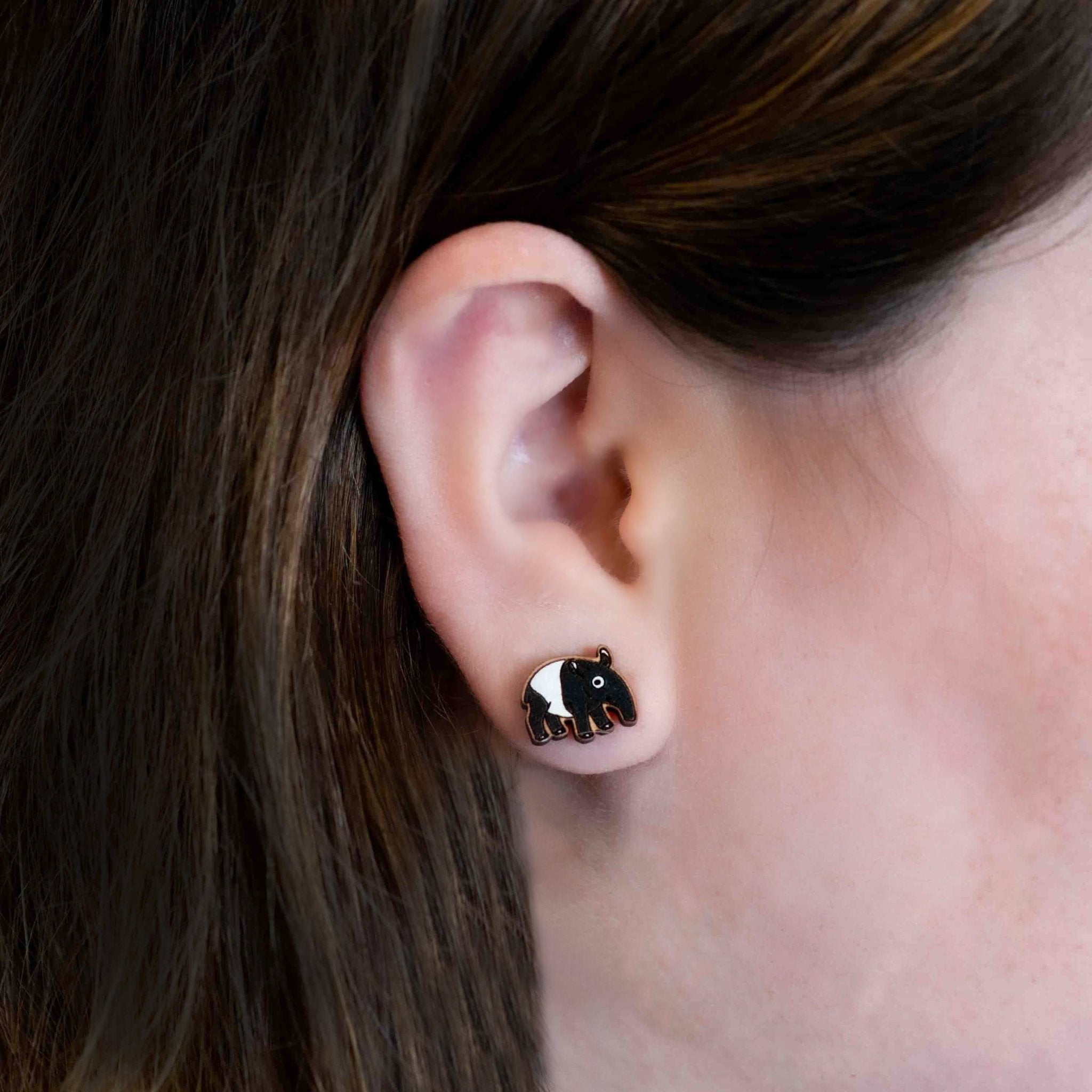 Hand-painted Wooden Earrings